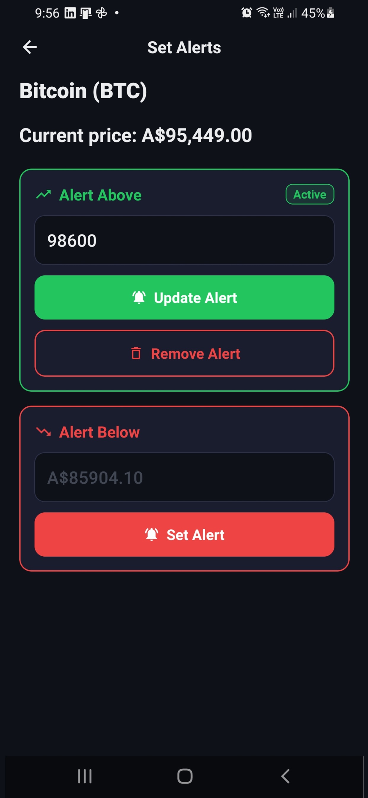 Set Custom Alerts